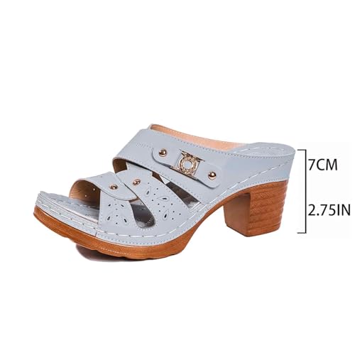Sandales pour vêtements décontractés avec talon épais stable - 5