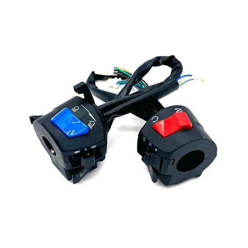 FRSWEQY 1 par 22mm 7/8 'Interruptor de Control de Manillar de Motocicleta Interruptor de Control Universal de Faro de señal de Giro de bocina de Motocicleta(1 Pair)