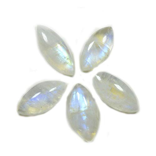 Pierre de lune arc-en-ciel naturelle 12x6mm lot de 5 pour bijoux