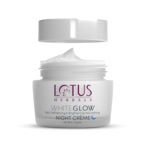 Image of Lotus Herbals WhiteGlow Skin Whitening & Brightening Nourishing Night Creme | Reduces Dark Spots & Dullness | Overnight Hydration & Skin Renewal | Paraben-Free | For Women & Men | All Skin Types | 60g