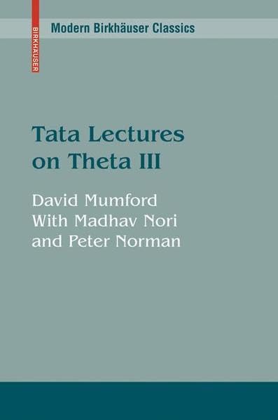Buy Tata Lectures on Theta: v. 3 (Modern Birkhauser Classics) — BookShops.in
