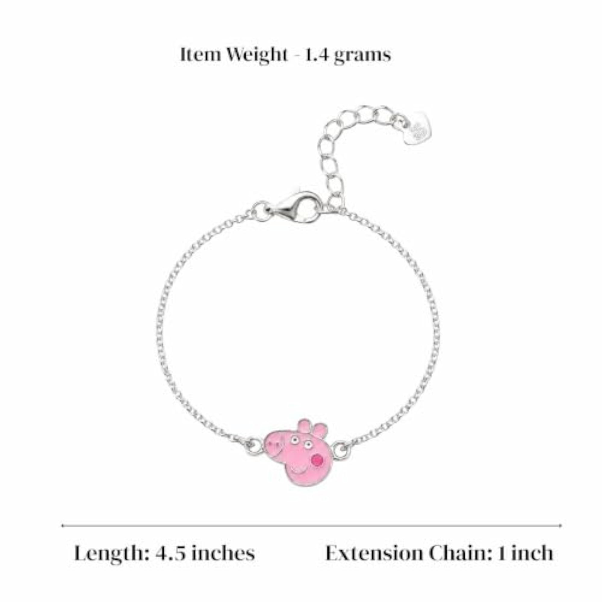 925 Sterling Silver Bracelet with Pig Charm for Babies