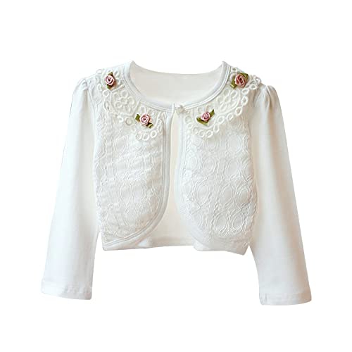 Little Girls' Long Short Sleeve Lace Bolero Cardigan Shrug Dress Cover up 2-11 Years (2#, 7-8T)