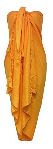 Sarong Wrap From Bali Your Choice of Design Beach Cover Up (Orange)