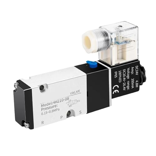 GFOLGDWR 1 válvula solenoide eléctrica neumática 4M210-08 4M310-10 4M410-15, válvula de Aire de Control de Cinco vías, 2 Posiciones, 3 Puertos, electromagnética.(4m410-15 Pc10-04,220 Volt)