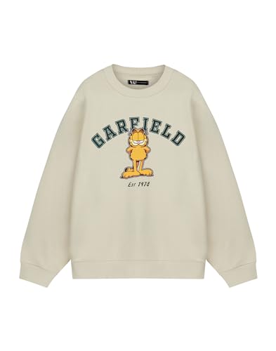 Garfield College Sweatshirt | Vintage Cartoon Cat Sweater Crewneck Pullover Retro Apparel Gift for Fans & Students