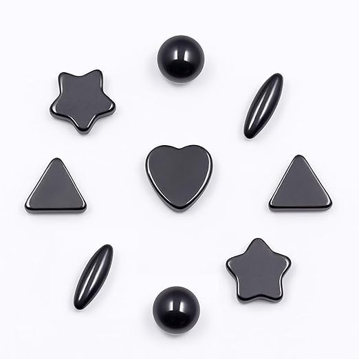 Magnet Set (Pack of 10) – Decorative Shape Magnets for Craft Work, Office Use, DIY Projects, Display Boards – Includes Heart, Star, Ball, Oval, Triangle – Black Finish-image-26