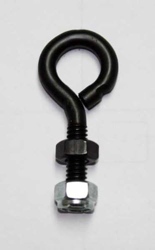 Eyebolt, 1/4-20, Black Oxide with Nuts, 2 Long, Box of 10