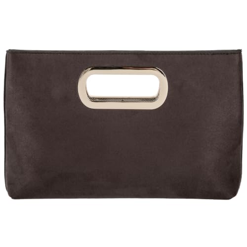 Image of Top Handle Faux Suede Clutch