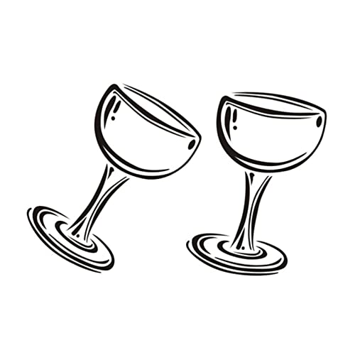 DIYEAH Pegatina de pared de vaso de vino tinto largo decoración muro viviendo calcomanía habitación comida pegatina decorativa fondo de pantalla único etiqueta de la pared de copa de vino