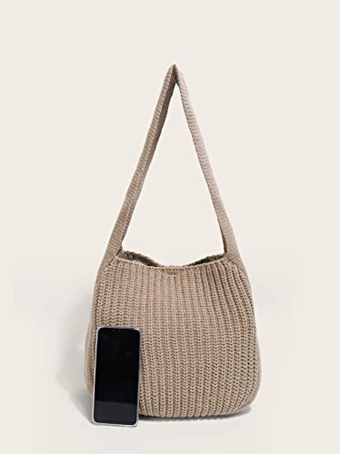 Enbei Women's Shoulder Handbags Crocheted Bags Large Knit Bag Tote Bag Aesthetic For School Cute Tote Bags Beach Bag Tote #TOP4