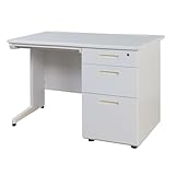 パソコンデスク PCデスク オフィスデスク ワークデスク コンパクト 引き出し付き 事務机 幅100cm 平机 カラバリ15種 ニューグレー LKD-107 LOOKIT 【法人専用】