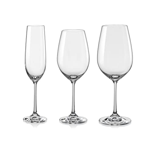 Set de 18 copas de vidrio transparente