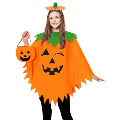AOLIUP Halloween Pumpkin Costume for Women: Funny Adult Pumpkin Poncho