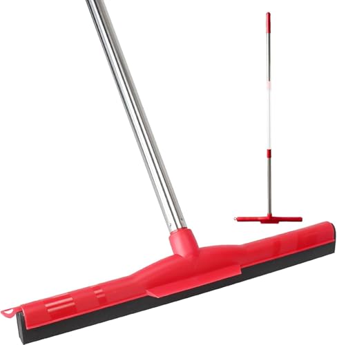 Floor Squeegee Scrubber with 51" Adjustable Pole & EVA Foam