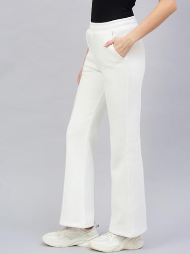 Image of 98 Degree North Women Flared Fleece Track Pants-GL1315-ALMOND