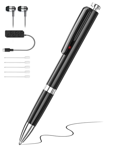 Enregistreur Vocal 64Go, Ponovo Dictaphone Enregistreur Vocal, 1536Kbps Enregistreur Audio avec Activation Vocale, Réduction de Bruit, Dictaphones Numériques...