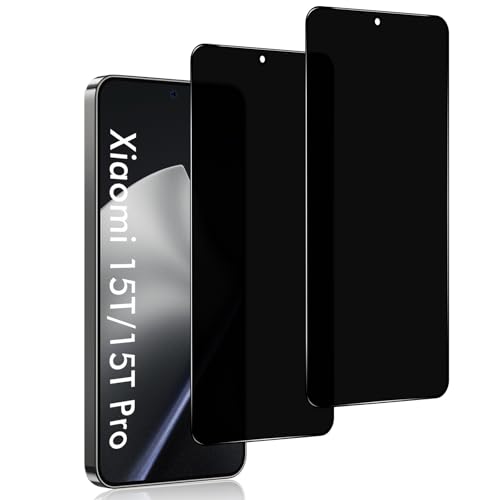 Meeter für Xiaomi 15T / 15T Pro Sichtschutz Panzerglasfolie [2 Stück] Anti Spy Displayschutzfolie Privatsphäre Schutzfolie 9H Härte Gehärtetes Glas Folie Blasenfrei Blickschutzfolie