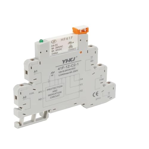 Relés 2 relés intermedios ultrafinos HF41F-024-ZS, módulo de Estado sólido de película Fina, 24 V CC (4 Unidades)