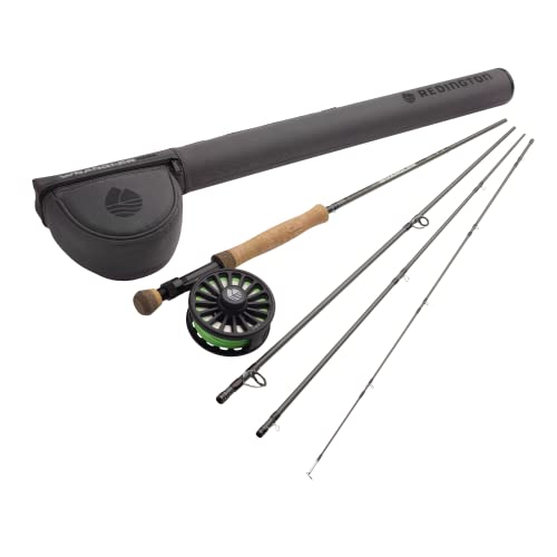 Image of Redington Wrangler Fly Fishing Kit, Medium Fast Action Rod, Crosswater Reel, Fly Line, Leader, & Carrying Case