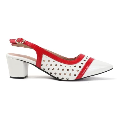 DRAG THE DEALS : White Heel Sandals Stylish Comfort For Women/girl Wear|Heeled Sandals for Women|Trendy Cream Heeled Sandal For Women