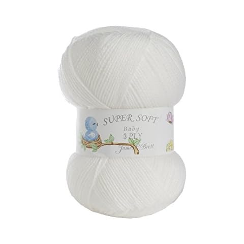 James Brett Baby 3 Ply Super Soft Yarn 100% Acrylic Knitting Wool - White (5 x 100g Ball) Cover