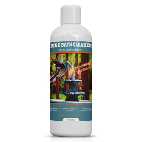 KEXGUSS Bird Bath Cleaner Bird Bath Fountains Clarifier Liquid Birdbath and Fountain Maintenance Promotes Clean & Clear Water - Natural Formula Prevents Stains & Cloudiness - 7 Oz