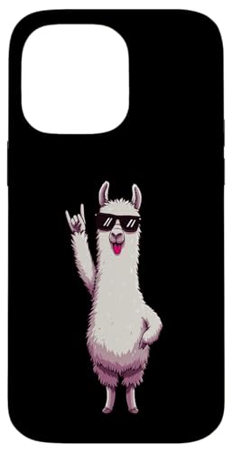 Cool Llama Tongue Out Rock Sign �A�j�}���O���t�B�b�N�T���O���X �X�}�z�P�[�X iPhone 14 Pro Max �p
