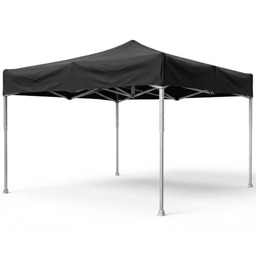 Image of OUTO Heavy Duty Gazebo Tent 6.5 ft | 16.8 Kg Strong Frame | UV Protection Foldable Pop-Up Canopy Tent with 4 Side Open | Outdoor Folding Tent for Garden, Terrace, Events & Promotional Use (Black)