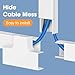 YesBes 116in Cord Hider Kit, Cord Covers for Wires on Wall, Paintable Cable Raceway, Cord Hider for Wall Mount tv, tv Cable Hider Wall kit, Wire Covers for Cords, W0.96in X H0.57in, White