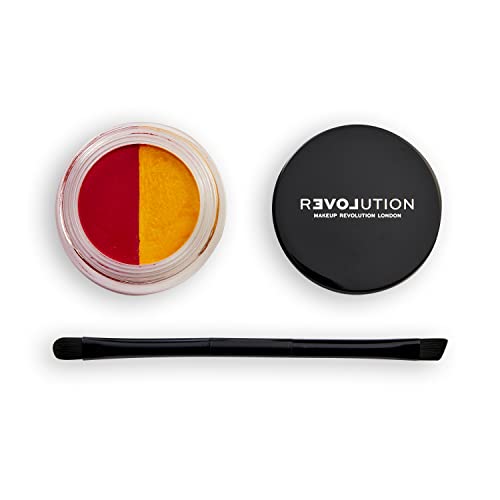 Image of Revolution Relove Water Activated Eye Liner Double Up Long Stay Smudge-Proof Red & Yellow (Red & Yellow)
