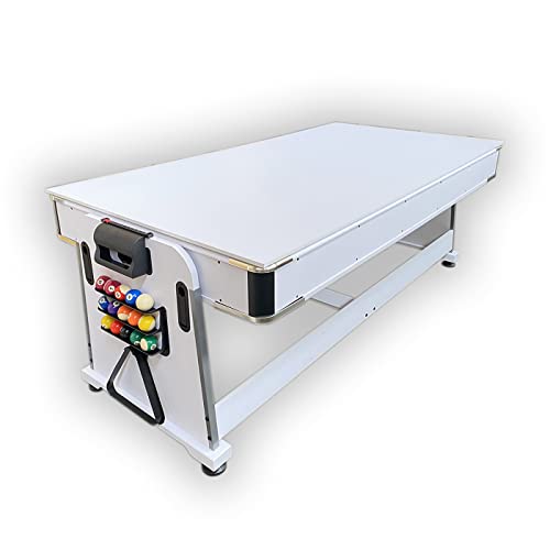 Billardtisch Weiß 7 FT und Tischhockey und Tischtennistisch und Tischdecke mod. Mattew Vert – Bild 6