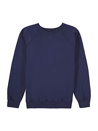 Fruit of the Loom Boys' Fleece Crewneck Sweatshirt, GHOST NAVY, Large