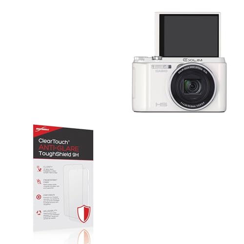 BoxWave Screen Protector Compatible With Casio Exilim EX-ZR1500 - ClearTouch Anti-Glare ToughShield 9H (2-Pack), Anti-Glare 9H Tough Flexible Film Screen Protector