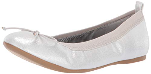 Nina Girl's Esther Ballet Flat, Silver, 5 Medium US Big Kid