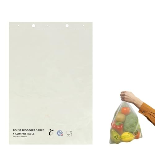 400uds. Bolsas Fruteria 100% Biodegradable Bolsas,Bolsas Supermercado,100% Bolsas Fruta Compostables Reutilizables y Seguro para Alimento,Bolsas SIN Plastico PREMIUM Resistente y Sostenible