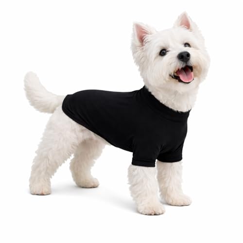 LoveLongLong Spring Summer Cooling Dog T-Shirt with UV Protection and Moisture-Wicking Fabric Blank Color Black XS