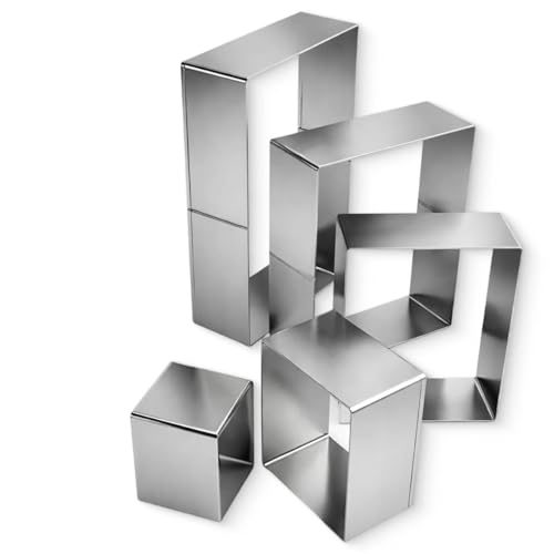 5 piezas Molde, cortador rectangular para cocina y repostería, forma rectangular para cortar y porcionar, para masa, galletas, sándwiches, fruta y queso, reutilizable