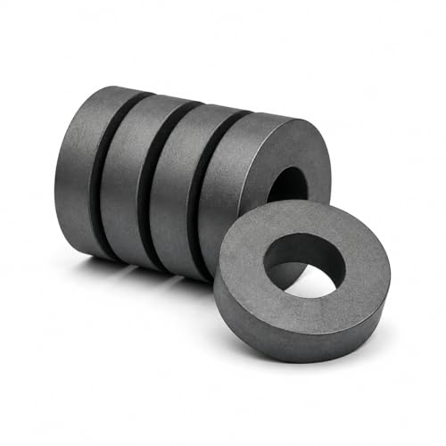 Ferrit Magnete Ringmagnete 40 x 20 x 10 mm 5 Stück Keramik Magnet mit Loch unbeschichtet Schwarz Starke Magnetring Große Industriemagnete Hartferrit Lochmagnete für Handwerk DIY
