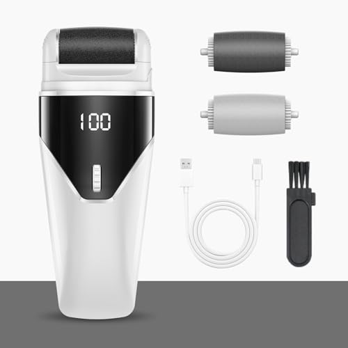 Electric Foot File, Hard Skin Remover with Multi Gear Adjustment, Rechargeable Waterproof Callus Remover Pad Feet Care Kit, Professional Pedicure Tools Set for Dry Dead Skin Cracked Heels Calluses