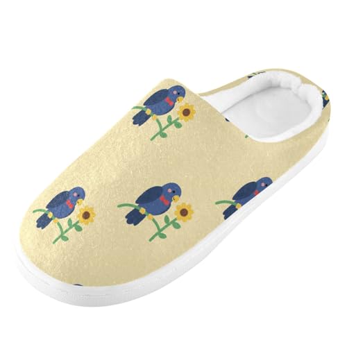 Cute Bird Flowers Floral Yellow Mens Womens Slippers Cozy Memory Foam Slippers Slip On Warm House Shoes for Indoor Outdoor Size 16/17 23018152