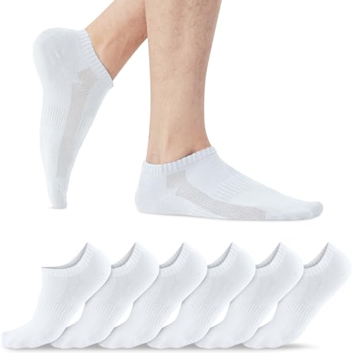 QINCAO Chaussettes de baskets pour hommes et femmes, 6/10 paires, chaussettes courtes, en coton, chaussettes de sport, respirantes, pour la course