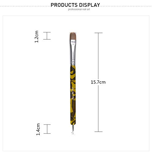 Rolabling 2-Way Professional French Nail Art Brush Dotting Pen 100% Kolinsky Sable Brush For Acrylic Uv Gel Nail Art Design Dotting Brush Tool #TOP7