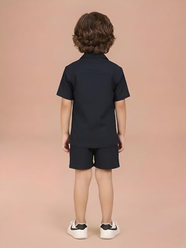 Image of POLKA TOTS 100% Cotton Co-Ord Set for Boys | Half Sleeve Shirt & Shorts Beach Outfit for Kids | Ultra-soft & Breathable Summer Clothes for Toddler & Baby Boy | Casual Dress & Printed Nightwear Set