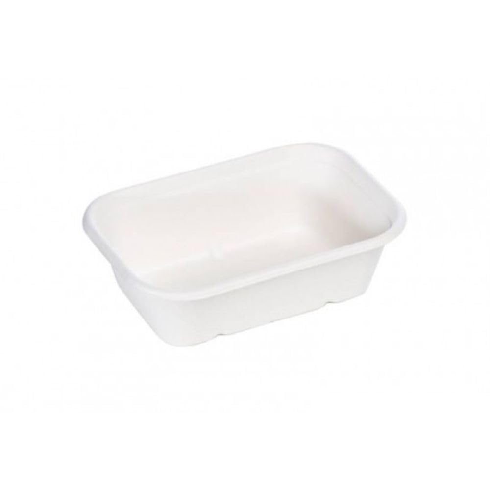 Generico 50/150 Vaschette Patatine in polpa di cellulosa 15x10x5cm - 400 ml vaschetta usa e getta vaschette in BAGASSA | MONOUSO biocompostabile (150 PEZZI)