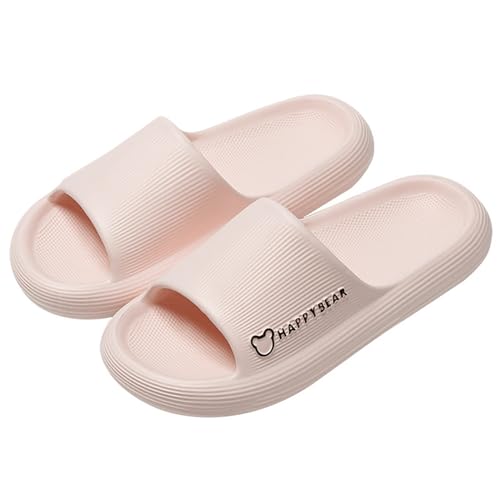 Slippers 2024 New Indoor Mute Slippers Soft Thick Bottom Home Slippers Bathroom Bath Non-Slip Shower Shoes Men and Women Summer Sandals(Pink,38-39)