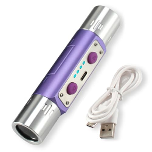 AwnsIMfreien 254nm UV Light Professional Gemstone Flashlight with 365nm & 254nm UV Light Dual-Wave Blacklight for Mineral & Currency Inspection Type-C Fast Charge Purple Blacklight Flashlights
