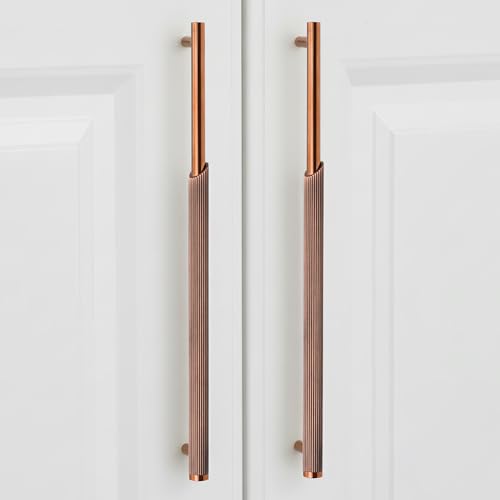 Image of Plantex Stainless Steel & Aluminium Cabinet Handle /288mm Wardrobe Handle for Home /Cupboard Door Pull-Push Handles for Office - Pack of 2 (Rose Gold)