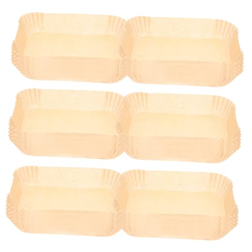 BESTonZON 50個 エアフライヤー用耐熱ベーキングペーパー 長方形 食品用クッキングパッド ノンスティックオイル吸収 揚げ物 蒸し料理 オーブン