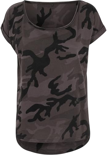 Build Your Brand Femme Ladies Camo Tee T-Shirt, Dark Camo, S EU
